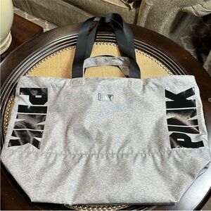 PINK Victoria's Secret Gray and Black Tote Bag
